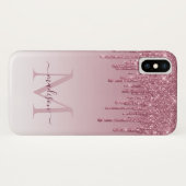 Coques Case-Mate iPhone Glam Blush Rose Rose Parties scintillant or étince (Dos (Horizontal))