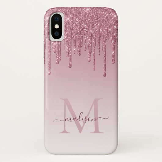 Coques Case-Mate iPhone Glam Blush Rose Rose Parties scintillant or étince (Dos)