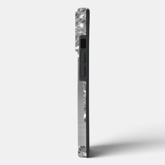 Coques Case-Mate iPhone Glam Chic Silver Parties scintillant Drives Monogr (Verso / Gauche)