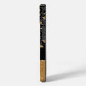 Coques Case-Mate iPhone Glam Empreinte de léopard noir et or (Verso / Gauche)