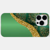 Coques Case-Mate iPhone Glam Gold Parties scintillant Vert métal (Verso (horizontal))