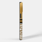 Coques Case-Mate iPhone Glam Gold Zebra Stripe Monogramme (Verso / Droite)