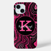 Coques Case-Mate iPhone Glam Hot rose noir marbre Agate Parties scintillan (Verso)