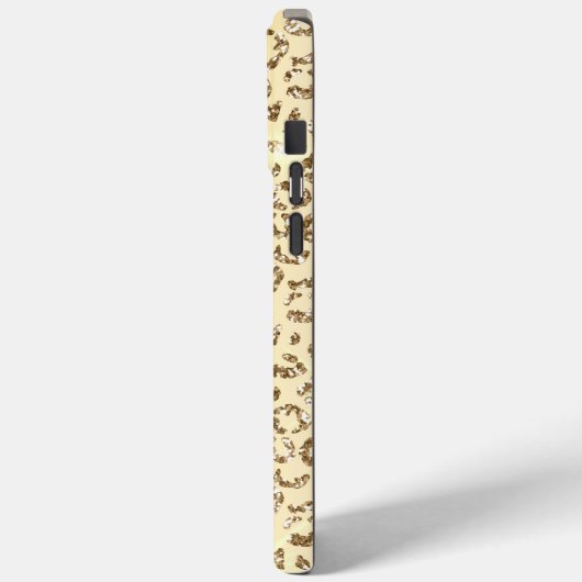 Coques Case-Mate iPhone Glam Jaune Parties scintillant d'or Leopard (Verso / Gauche)