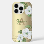 Coques Case-Mate iPhone Glam Monogramme or Giral Floral Aquarelle (Verso)