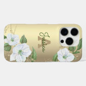 Coques Case-Mate iPhone Glam Monogramme or Giral Floral Aquarelle (Verso (horizontal))