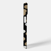 Coques Case-Mate iPhone glam noir et blanc points champagne or confetti (Verso / Droite)