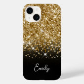Coques Case-Mate iPhone Glam Parties scintillant noir et or (Verso)