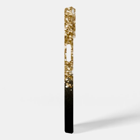 Coques Case-Mate iPhone Glam Parties scintillant noir et or (Verso / Droite)