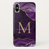 Glam Purple Gold Parties scintillant Agate Gemston