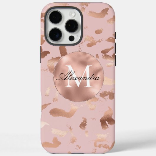 Coques Case-Mate iPhone Glam Rose Gold Blush Abstrait (Verso)