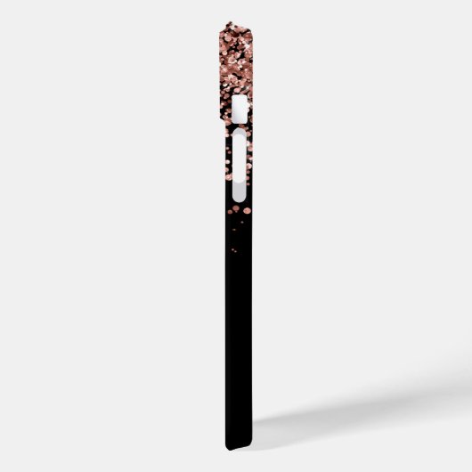 Coques Case-Mate iPhone Glam Rose Gold Parties scintillant Élégant Monogra (Verso / Gauche)