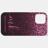 Coques Case-Mate iPhone Glam Rose Parties scintillant rose moderne Script  (Verso (horizontal))