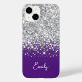 Coques Case-Mate iPhone Glam Royal Purple and Silver Parties scintillant (Verso)