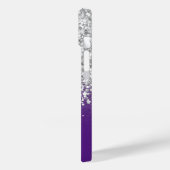 Coques Case-Mate iPhone Glam Royal Purple and Silver Parties scintillant (Verso / Gauche)