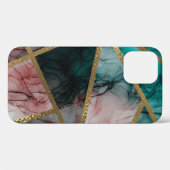 Coques Case-Mate iPhone Glam Rust Blush Sarcelle & Or Chic Moderne Éléganc (Verso (horizontal))