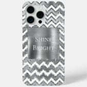 Coques Case-Mate iPhone Glam Silver White Zigzag Stripes (Verso)