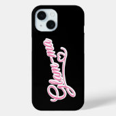 Coques Case-Mate iPhone Glamma blanc/rose sur noir (Verso)
