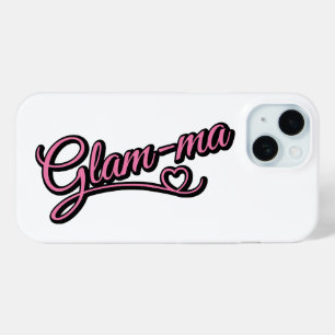 Coque Pour iPhone 15 Glamma noir/rose sur blanc