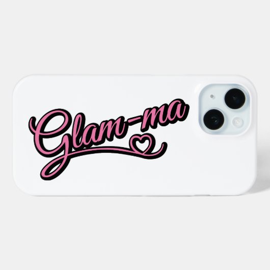 Coques Case-Mate iPhone Glamma noir/rose sur blanc (Verso (horizontal))