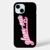 Coques Case-Mate iPhone Glamma rose/blanc sur noir (Verso)