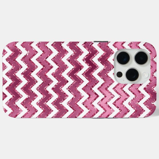 Coques Case-Mate iPhone Glamme rose blanc Zigzag (Verso (horizontal))