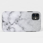 Coques Case-Mate iPhone Glamorous Silver White Glitter Marble Gradient (Dos (Horizontal))