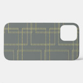 Coques Case-Mate iPhone Glamour géométrique gris et or chic (Verso (horizontal))