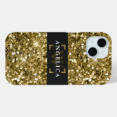 Coques Case-Mate iPhone Glamour Monogrammé Éperche Métallurgique Or (Verso (horizontal))