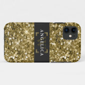 Coques Case-Mate iPhone Glamour Monogrammé Éperche Métallurgique Or (Dos (Horizontal))