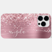 Coques Case-Mate iPhone Glamour Signature Pailleté Rose Clair (Verso (horizontal))