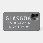 Coques Case-Mate iPhone Glasgow Écosse Latitude & Longitude (Dos (Horizontal))