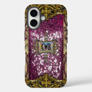 Coques iPhone 16 Gleemshore Grace victorienne bling Monogramme