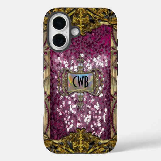 Coques Case-Mate iPhone Gleemshore Grace victorienne bling Monogramme (Verso)