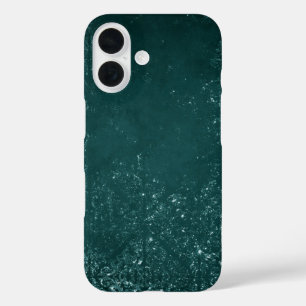 Coques iPhone 16 Glimmerant Turquoise Grunge   Tambour vert riche