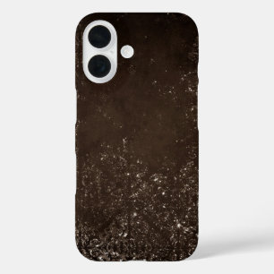 Coques iPhone 16 Glimmering Bronze Grunge   Superbe Damas Brown
