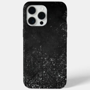 Coque iPhone 15 Pro Max Glimmery Onyx Grunge   Tambour noir argenté