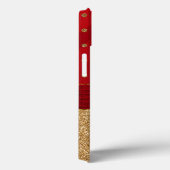 Coques Case-Mate iPhone Gliterie brillante rouge et or (Verso / Droite)