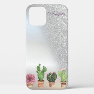 Case-Mate iPhone Case Glitter ombre argenté Cool, Cactus