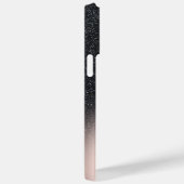 Coques Case-Mate iPhone Glitter ombre noir Cool Rose Gold Monogram  (Verso / Droite)