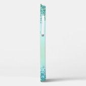 Coques Case-Mate iPhone Glitterie Abstraite turquoise (Verso / Gauche)