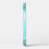 Coques Case-Mate iPhone Glitterie Abstraite turquoise (Verso / Droite)