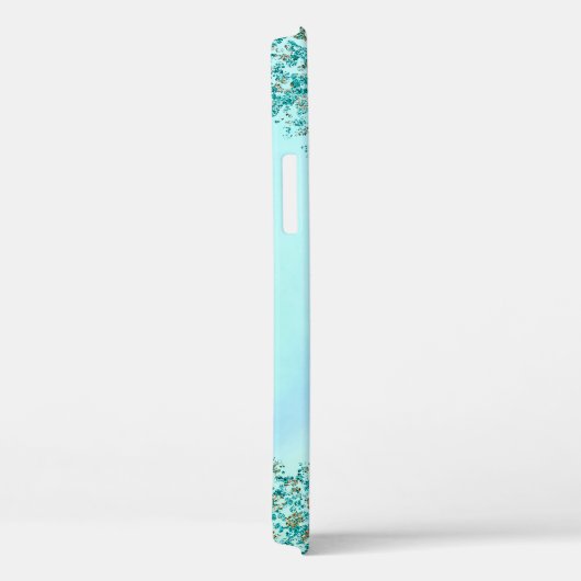 Coques Case-Mate iPhone Glitterie Abstraite turquoise (Verso / Droite)