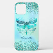 Coques Case-Mate iPhone Glitterie Abstraite turquoise (Verso)