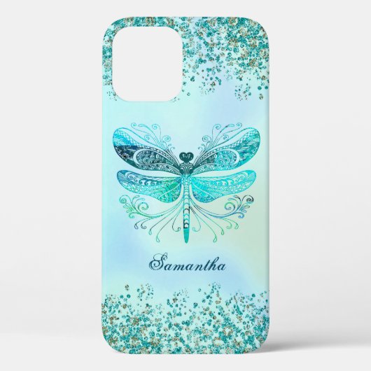 Coques Case-Mate iPhone Glitterie Abstraite turquoise (Verso)