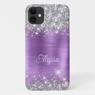 Case-Mate iPhone Case Glitterie chic Améthyste pourpre Nom