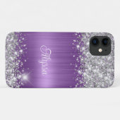 Coques Case-Mate iPhone Glitterie chic Améthyste pourpre Nom (Dos (Horizontal))