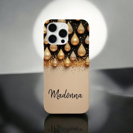 Coques Case-Mate iPhone Glittering Gold Drops