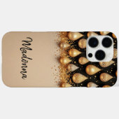 Coques Case-Mate iPhone Glittering Gold Drops (Verso (horizontal))