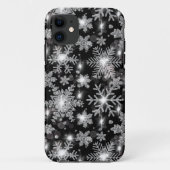 Coques Case-Mate iPhone Glittery argent fêter motif de flocon de neige (Dos)